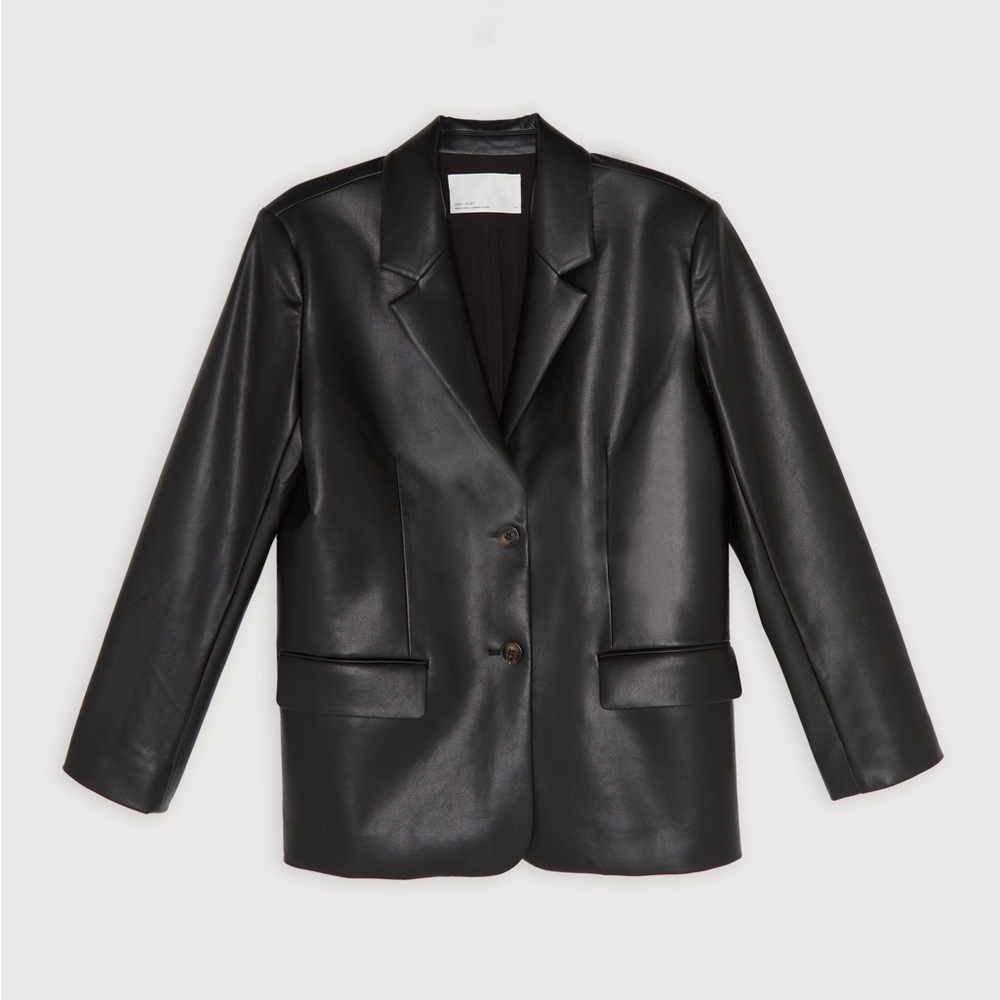 OAK + FORT Vegan Leather Blazer